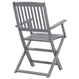 vidaXL Folding Outdoor Chairs 2 pcs Solid Acacia Wood - Grey | SKU: 46333 | Barcode: 8719883722122