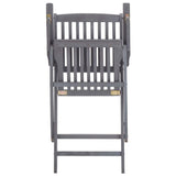 vidaXL Folding Outdoor Chairs 2 pcs Solid Acacia Wood - Grey | SKU: 46333 | Barcode: 8719883722122