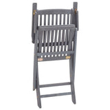 vidaXL Folding Outdoor Chairs 2 pcs Solid Acacia Wood - Grey | SKU: 46333 | Barcode: 8719883722122