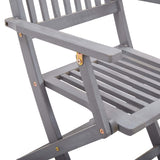 vidaXL Folding Outdoor Chairs 2 pcs Solid Acacia Wood - Grey | SKU: 46333 | Barcode: 8719883722122