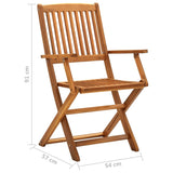 vidaXL Folding Outdoor Chairs 2 pcs Solid Acacia Wood - Brown | SKU: 46337 | Barcode: 8719883722160