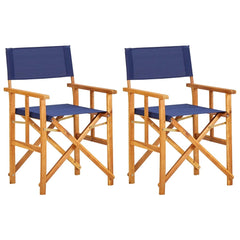 vidaXL Director's Chairs 2 pcs Solid Acacia Wood Blue | SKU: 45948 | Barcode: 8719883723150