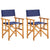 vidaXL Director's Chairs 2 pcs Solid Acacia Wood Blue | SKU: 45948 | Barcode: 8719883723150