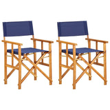 vidaXL Director's Chairs 2 pcs Solid Acacia Wood Blue | SKU: 45948 | Barcode: 8719883723150