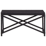 vidaXL Garden Bench 80 cm Poly Rattan Black | SKU: 46207 | Barcode: 8719883727578