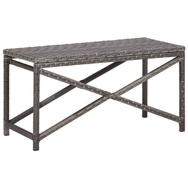 vidaXL Garden Bench 80 cm Poly Rattan Grey N1 | SKU: 46208 | Barcode: 8719883727585
