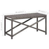 vidaXL Garden Bench 80 cm Poly Rattan Grey N1 | SKU: 46208 | Barcode: 8719883727585