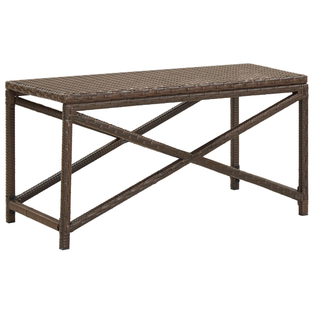 vidaXL Garden Bench 80 cm Poly Rattan Brown | SKU: 46209 | Barcode: 8719883727592