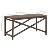 vidaXL Garden Bench 80 cm Poly Rattan Brown | SKU: 46209 | Barcode: 8719883727592