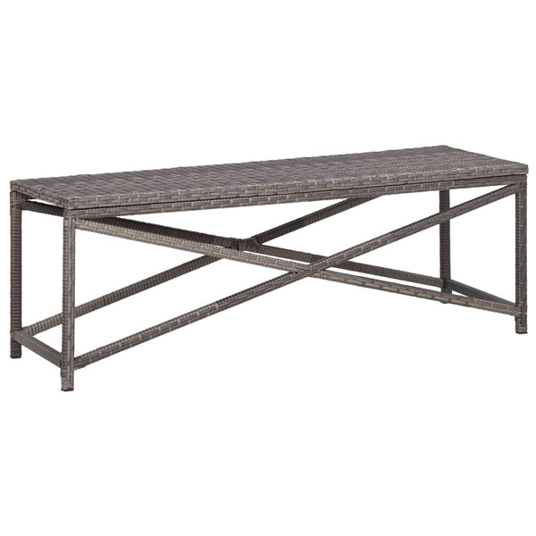 vidaXL Garden Bench 120 cm Poly Rattan Grey | SKU: 46211 | Barcode: 8719883727615