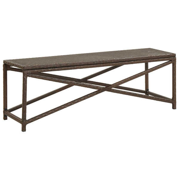 vidaXL Garden Bench 120 cm Poly Rattan Brown | SKU: 46212 | Barcode: 8719883727622