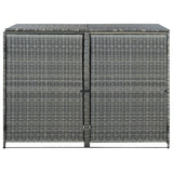 vidaXL Double Wheelie Bin Shed Poly Rattan Anthracite 148x77x111 cm | SKU: 46463 | Barcode: 8719883732084