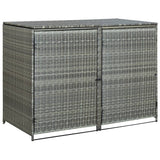 vidaXL Double Wheelie Bin Shed Poly Rattan Anthracite 148x77x111 cm | SKU: 46463 | Barcode: 8719883732084