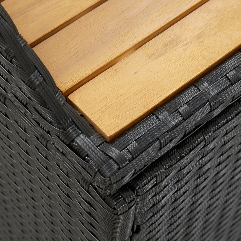 vidaXL Garden Storage Bench 120 cm Poly Rattan Black | SKU: 46480 | Barcode: 8719883732251