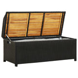 vidaXL Garden Storage Bench 120 cm Poly Rattan Black | SKU: 46480 | Barcode: 8719883732251