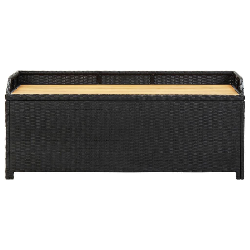 vidaXL Garden Storage Bench 120 cm Poly Rattan Black | SKU: 46480 | Barcode: 8719883732251