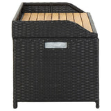 vidaXL Garden Storage Bench 120 cm Poly Rattan Black | SKU: 46480 | Barcode: 8719883732251