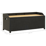 vidaXL Garden Storage Bench 120 cm Poly Rattan Black | SKU: 46480 | Barcode: 8719883732251