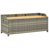 vidaXL Garden Storage Bench 120 cm Poly Rattan Grey | SKU: 46481 | Barcode: 8719883732268