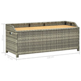 vidaXL Garden Storage Bench 120 cm Poly Rattan Grey | SKU: 46481 | Barcode: 8719883732268