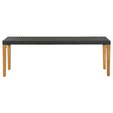 vidaXL Garden Bench 80 cm Poly Rattan Black N2 | SKU: 46486 | Barcode: 8719883732312