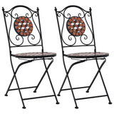 vidaXL Mosaic Bistro Chairs 2 pcs Brown Ceramic | SKU: 46714 | Barcode: 8719883733647