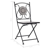vidaXL Mosaic Bistro Chairs 2 pcs Grey | SKU: 46716 | Barcode: 8719883733661