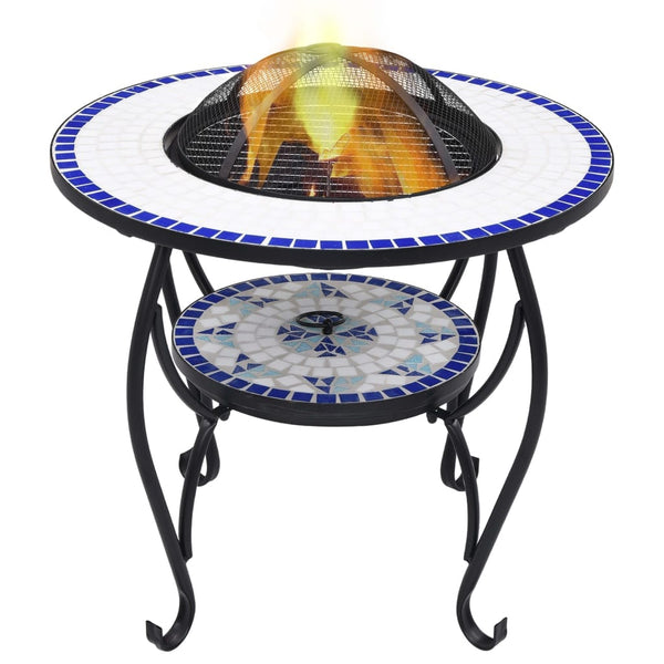 VidaXL Mosaic Blue And White Firepit Table | SKU: 46724 | UPC: 8719883733746
