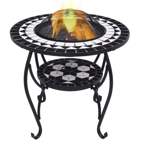 VidaXL Mosaic Black And White Firepit Table | SKU: 46725 | UPC: 8719883733753
