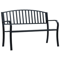 vidaXL Garden Bench 125cm Black Steel N1 | SKU: 47941 | Barcode: 8719883745961