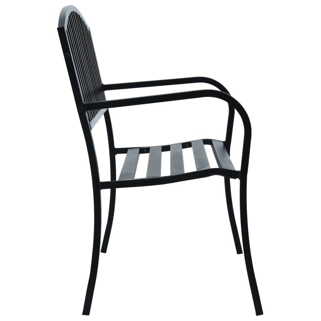 vidaXL Garden Bench 125cm Black Steel N1 | SKU: 47941 | Barcode: 8719883745961