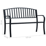 vidaXL Garden Bench 125cm Black Steel N1 | SKU: 47941 | Barcode: 8719883745961