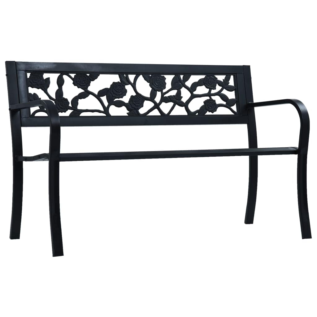vidaXL Garden Bench 125cm Black Steel N2 | SKU: 47942 | Barcode: 8719883745978