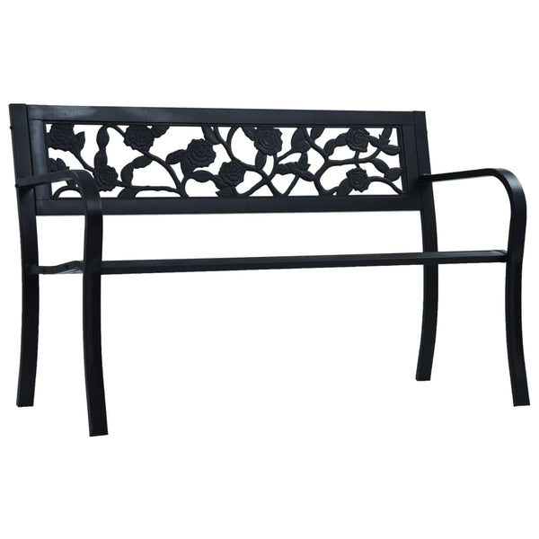 vidaXL Garden Bench 125cm Black Steel N2 | SKU: 47942 | Barcode: 8719883745978
