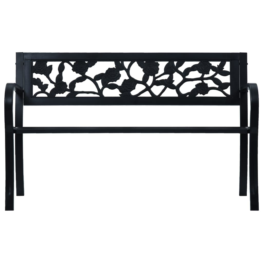 vidaXL Garden Bench 125cm Black Steel N2 | SKU: 47942 | Barcode: 8719883745978