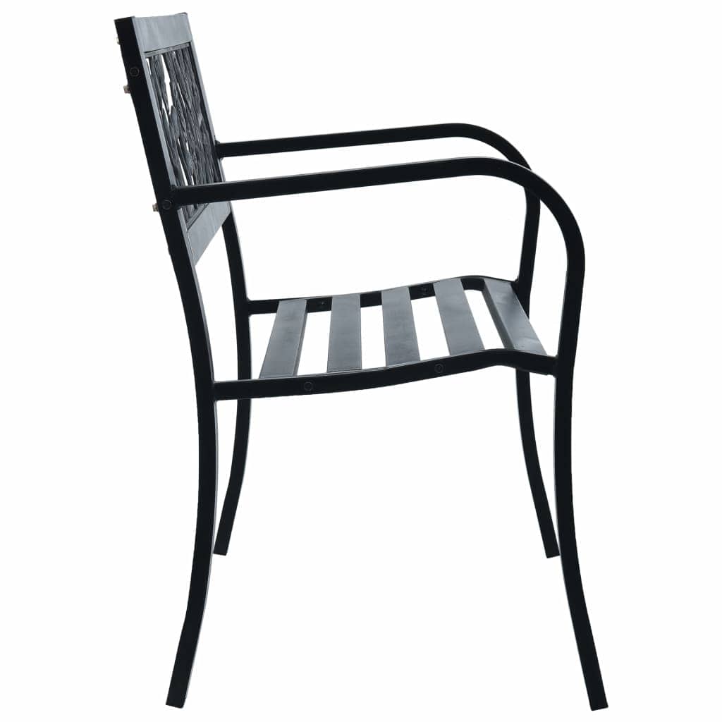 vidaXL Garden Bench 125cm Black Steel N2 | SKU: 47942 | Barcode: 8719883745978