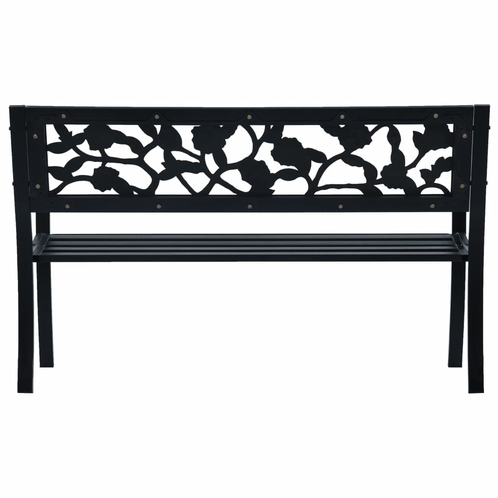 vidaXL Garden Bench 125cm Black Steel N2 | SKU: 47942 | Barcode: 8719883745978