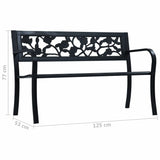 vidaXL Garden Bench 125cm Black Steel N2 | SKU: 47942 | Barcode: 8719883745978
