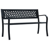 vidaXL Garden Bench 125cm Black Steel N3 | SKU: 47943 | Barcode: 8719883745985