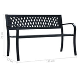 vidaXL Garden Bench 125cm Black Steel N3 | SKU: 47943 | Barcode: 8719883745985