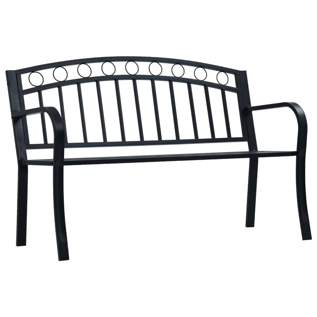 vidaXL Garden Bench 125cm Black Steel N4 | SKU: 47945 | Barcode: 8719883746005