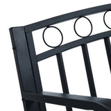 vidaXL Garden Bench 125cm Black Steel N4 | SKU: 47945 | Barcode: 8719883746005