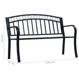 vidaXL Garden Bench 125cm Black Steel N4 | SKU: 47945 | Barcode: 8719883746005