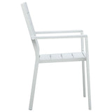 vidaXL Garden Chairs 4 pcs White HDPE Wood Look | SKU: 47884 | Barcode: 8719883751658