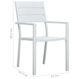 vidaXL Garden Chairs 4 pcs White HDPE Wood Look | SKU: 47884 | Barcode: 8719883751658