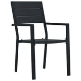 vidaXL Garden Chairs 4 pcs Black HDPE Wood Look | SKU: 47886 | Barcode: 8719883751672