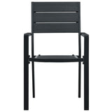 vidaXL Garden Chairs 4 pcs Black HDPE Wood Look | SKU: 47886 | Barcode: 8719883751672