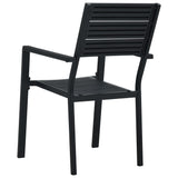 vidaXL Garden Chairs 4 pcs Black HDPE Wood Look | SKU: 47886 | Barcode: 8719883751672