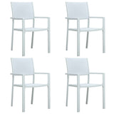 vidaXL Garden Chairs 4 pcs White Plastic Rattan Look | SKU: 47888 | Barcode: 8719883751696