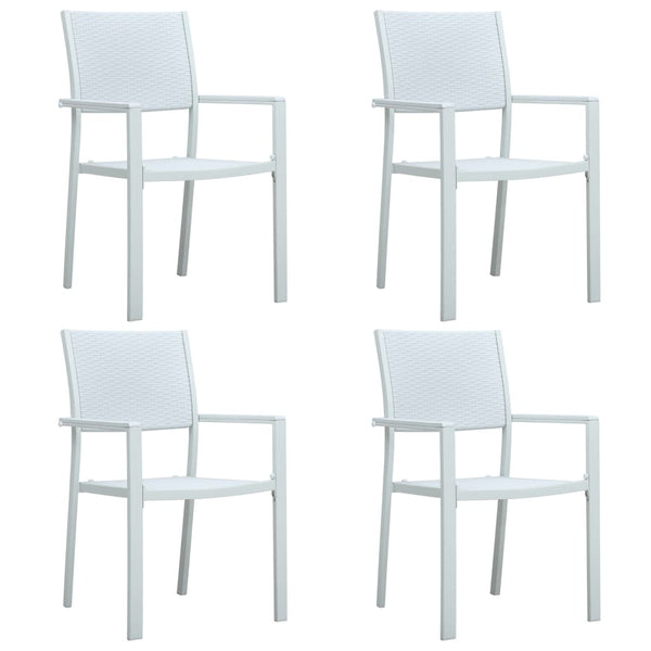 vidaXL Garden Chairs 4 pcs White Plastic Rattan Look | SKU: 47888 | Barcode: 8719883751696
